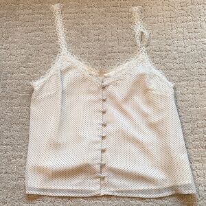 BB Dakota White Polka Dot Lace Camisole